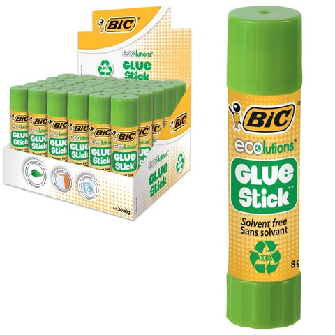 Клей-карандаш BIC "ECOlutions", 8 г, с ароматом яблока, 8923442