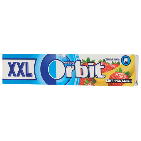 Жевательная резинка ORBIT (Орбит) XXL "Клубника-банан", 15 подушечек, 20,4 г, 46146632