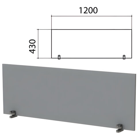 Экран-перегородка "Этюд", 1200х18х430 мм, серый, 402866-03