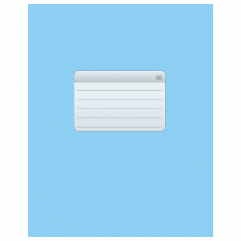 Тетрадь А5, 48 л., HATBER-ECO скоба, офсет №2 ЭКОНОМ, клетка, обложка мелованная бумага, "Голубая", 48Т5D1, 48Т5D1_27730