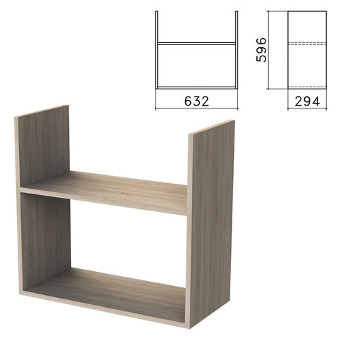 Полка навесная настенная "Бюджет", 632х294х596 мм, дуб сонома, 402668-091