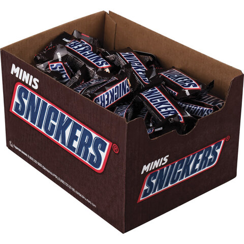 Конфеты шоколадные SNICKERS minis, весовые, 1 кг, картонная упаковка, 57236