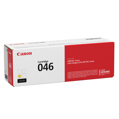 Картридж лазерный CANON (046) i-SENSYS LBP653Cdw/654Cx/MF732Cdw/734Cdw, желтый, ресурс 2300 страниц, оригинальный, 1247C002