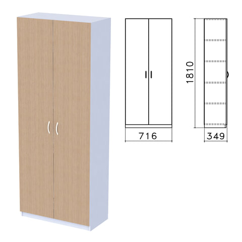 Шкаф закрытый "Бюджет", 716х349х1810 мм, орех онтарио (КОМПЛЕКТ)