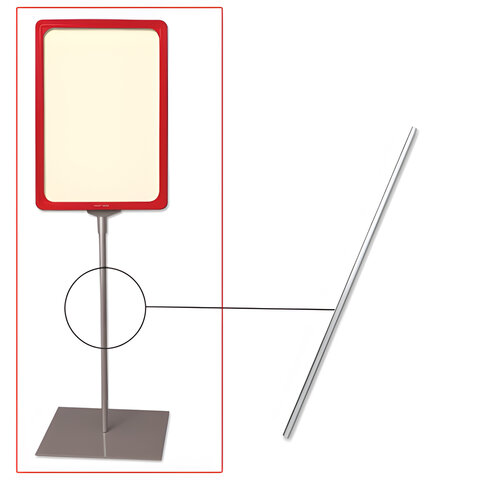 Трубка для сборки напольной стойки под рамку POS, высота 800 мм, диаметр 9 мм, 290267
